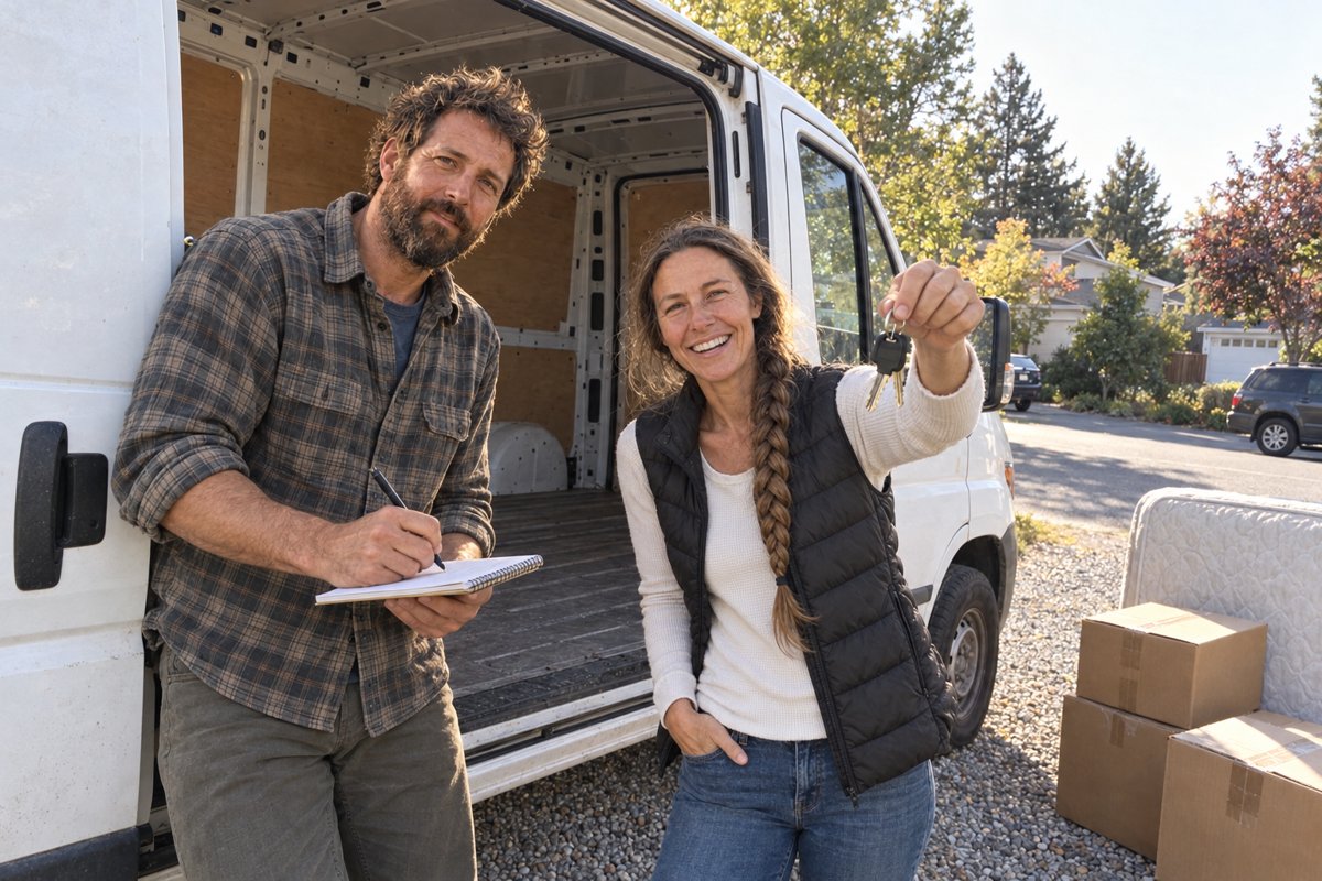 Cole and June with their first used van